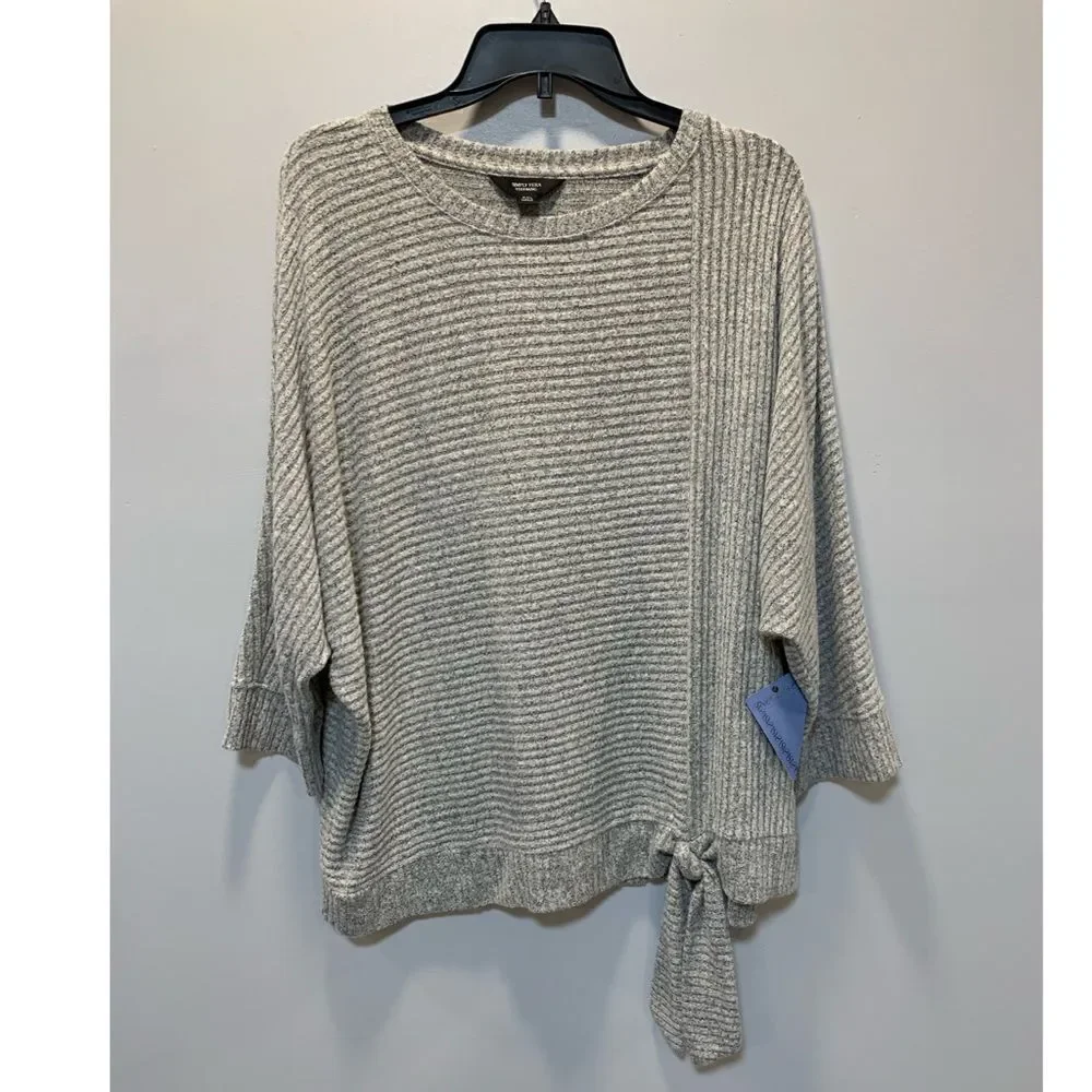 NWT Vera Wang women’s tie front 3/4 sleeve sweater XXL - Picture 5 of 12